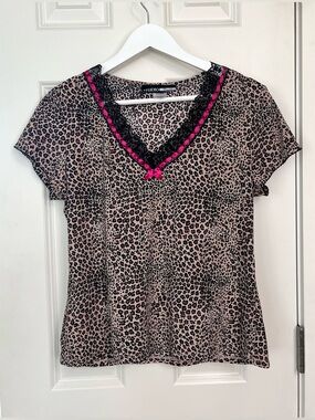 Studio Donatella Y2K Leopard Print Pajama Set